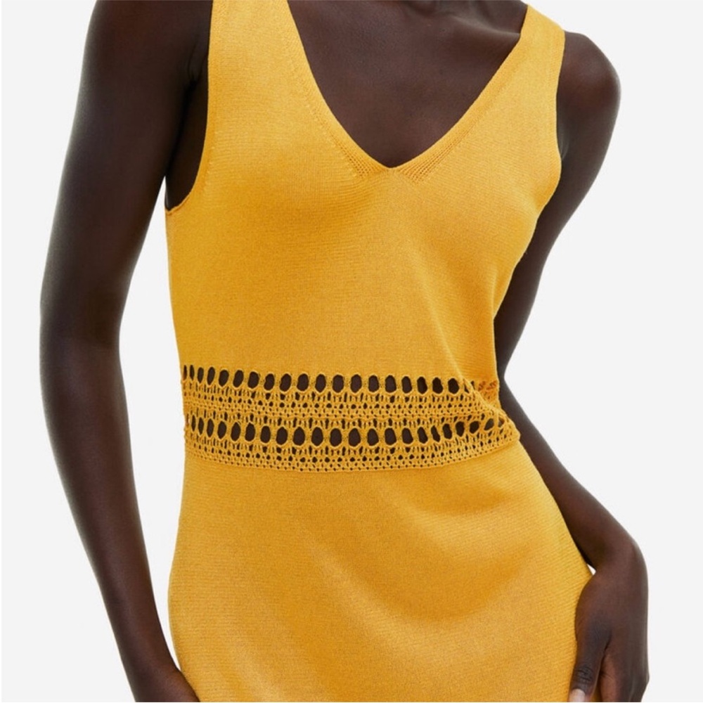 NWT H&M Yellow Knit Midi Dress, size XS
